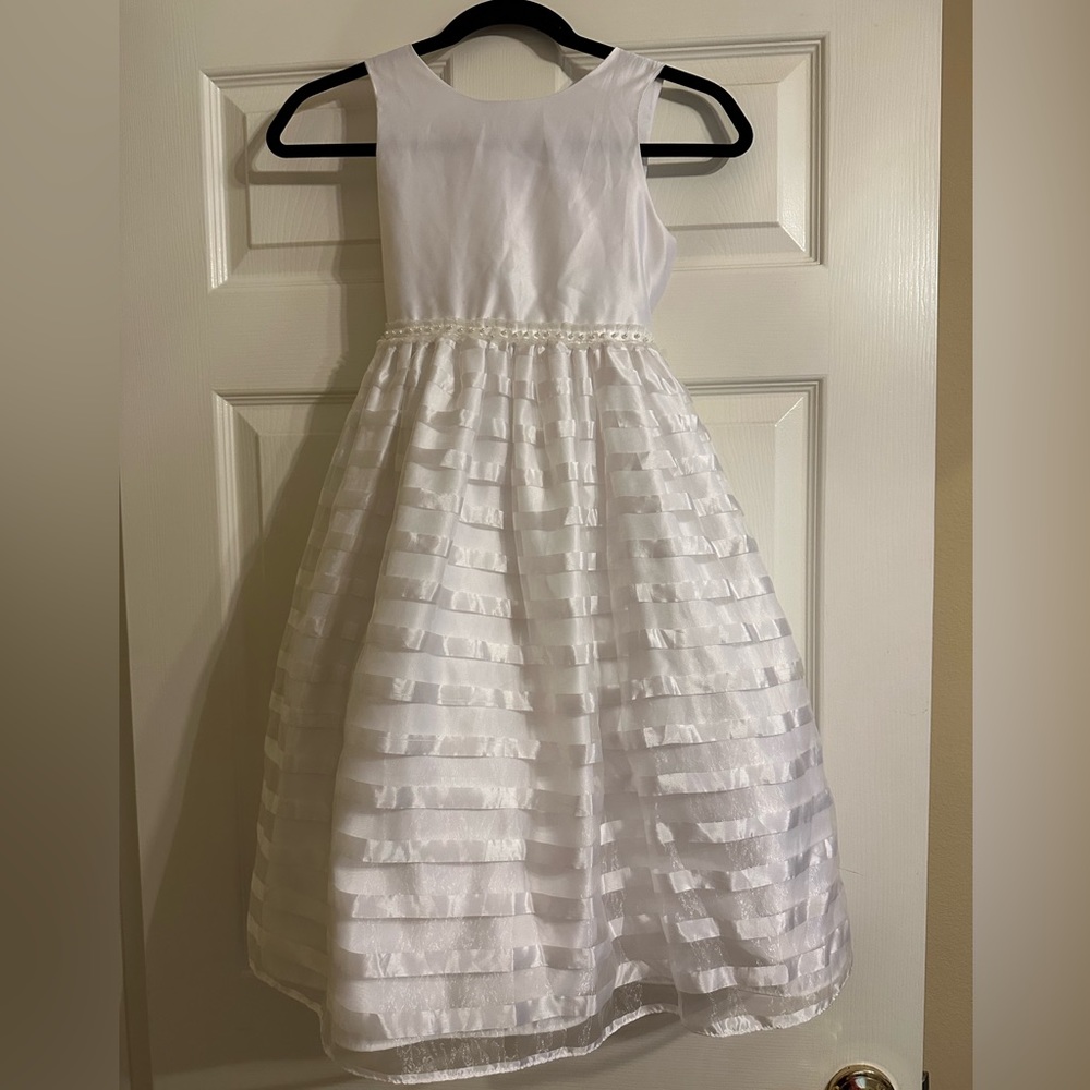 Jayne Copeland White Taffeta Formal Dress